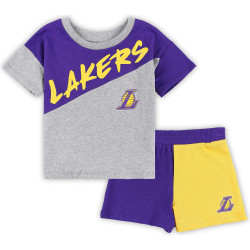 Outer Stuff Super Star Short Set Los Angeles Lakers Grey