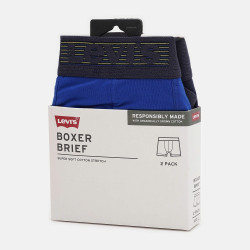 Levis Men Striped Wb Logo Boxer Brief 2P Blue Combo