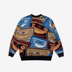 Jacker Hot Doggy Knit Crewneck Aop