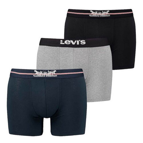 Levis Men Giftbox 2 Horse Pull Logo Boxer Brief 3P Navy/Grey/Black
