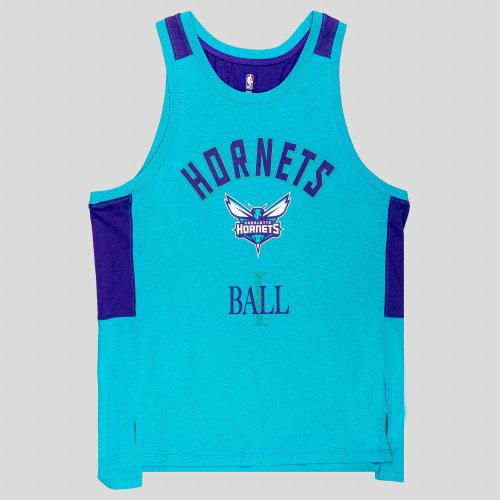 OUTER STUFF NBA PURE SHOOTER CB COTTON TANK CHARLOTTE HORNETS BALL LAMELO TEAL/PURPLE