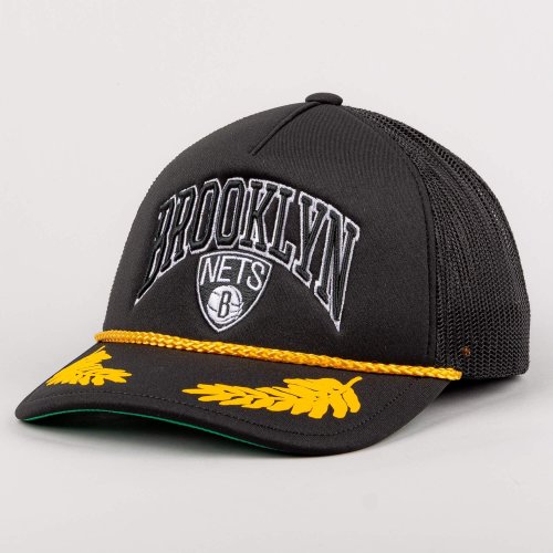 Mitchell & Ness NBA Gold Leaf Trucker Brooklyn Nets Black