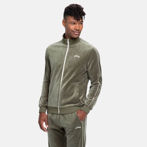 Fila Tegal Velvet Track Jacket Olive Night