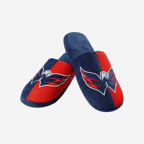 FOCO Washington Capitals - NHL - Mens Team Stripe Slipper - Navy/Red