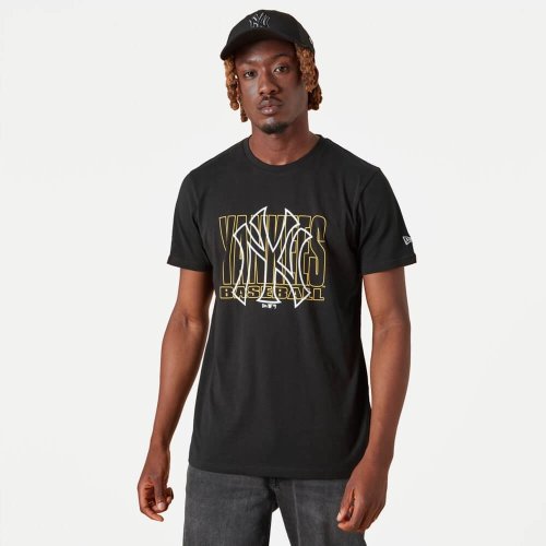 NEW ERA tričko MLB Overlay logo graphic tee NEW YORK YANKEES Black