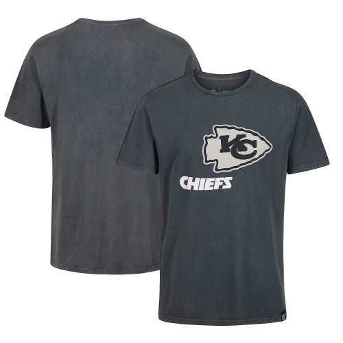 Re:Covered NFL Monochrome Logo T-Shirt Kansas City Chiefs Washed Black