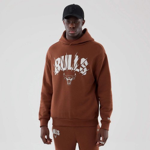 Mikina NEW ERA Chicago Bulls NBA Core Plus Brown Pullover Hoodie hnedá