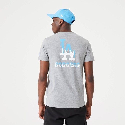 NEW ERA LA Dodgers MLB Drip Logo Medium Grey T-Shirt Grey