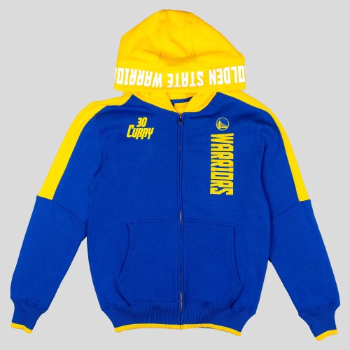 OUTER STUFF NBA POST UP CLRBLK FULL ZIP HOOD GOLDEN STATE WARRIORS CURRY STEPHEN BLUE