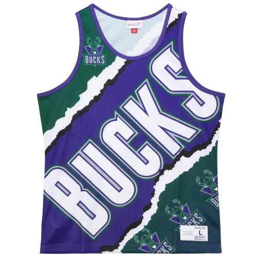 Mitchell & Ness NBA Jumbotron 2.0 Sublimated Tank MILWAUKEE BUCKS GREEN / PURPLE