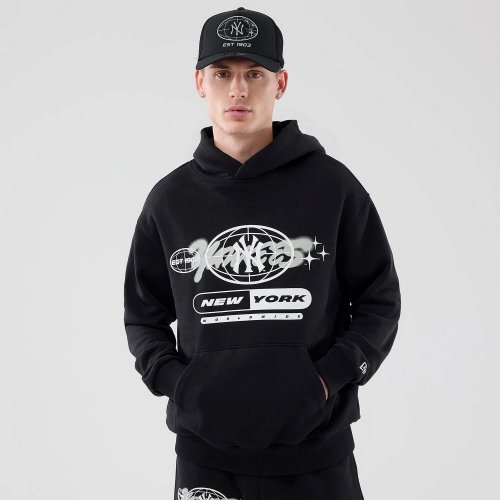 Mikina NEW ERA New York Yankees MLB Logo Graphic Black Oversized Pullover Hoodie čierna