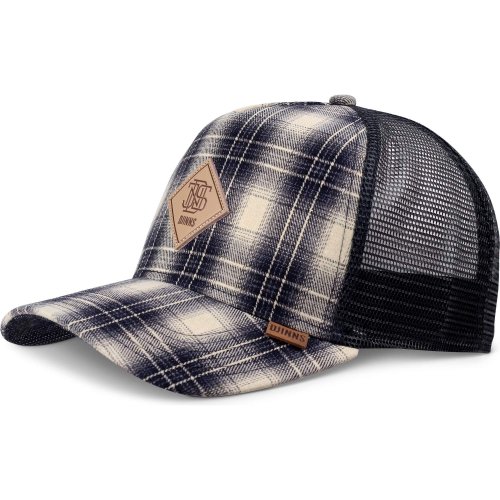 Šiltovka so sieťkou Djinn's Trucker Cap HFT Denim Wishy check/indigo