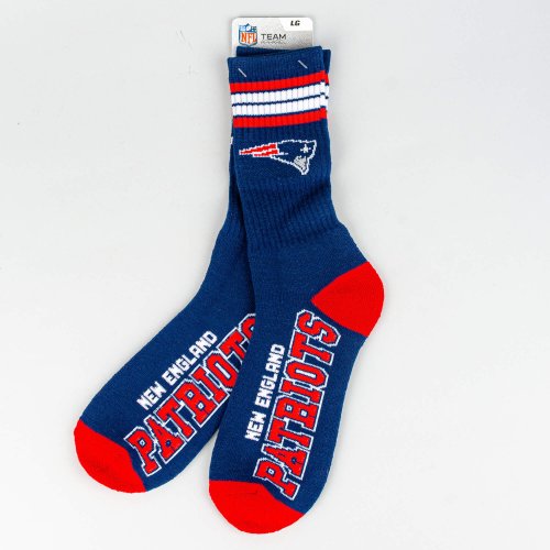 FBF Originals NFL Graphic 4-Stripe Deuce Socks New England Patriots