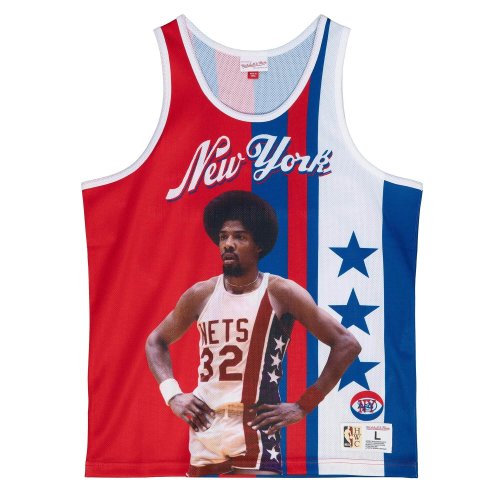 Mitchell & Ness NBA Sublimated Player Tank Julius Erving New York Nets Royal/Red