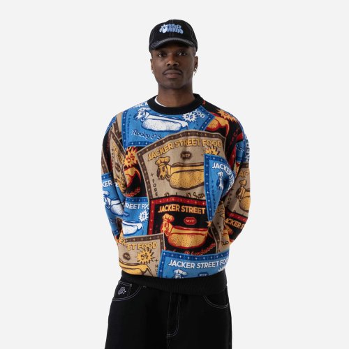 Jacker Hot Doggy Knit Crewneck Aop