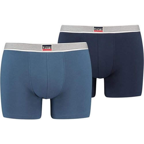 Levis Men Organic Co Sprtswr Label Boxer Brief 2P Blue Combo