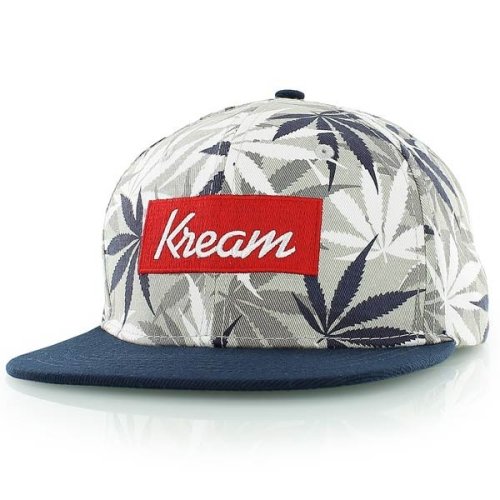 Kreem smoke more weed snapback cap light grey