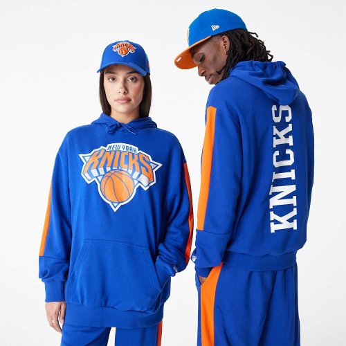 New Era NBA New York Knicks NBA Colour Block Blue Pullover Hoodie Blue