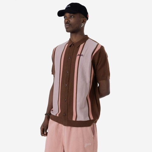 Jacker Granpa Cardigan Shirt Brown