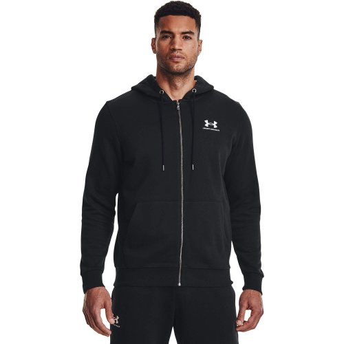 Under Armour Men's UA Essential Fleece Full-Zip Hoodie Black / White
