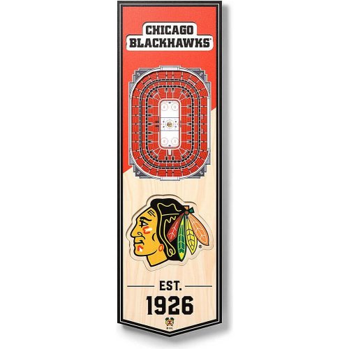Youthefan Nhl 3D Stadium Banner Chicago Blackhawks (15Cm X 48Cm)