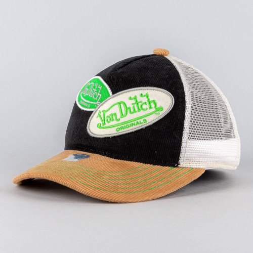 Von Dutch Originals Trucker Russel Multi Oval Patch Cord Black/White