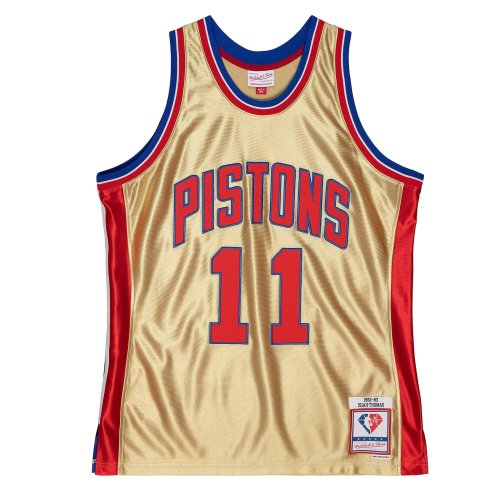 Mitchell & Ness 75th NBA Anniversary Gold Swingman Jersey DETROIT PISTONS ISSIAH THOMAS Gold