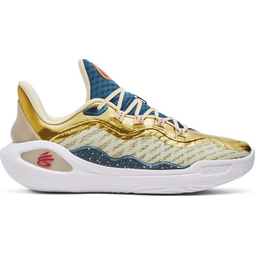 Under Armour Unisex Curry 11 'Championship Mindset' Basketball Shoes Lemon Ice/Metallic Gold/Red