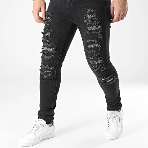 Sixth June Ripped Black Bandana Jeans