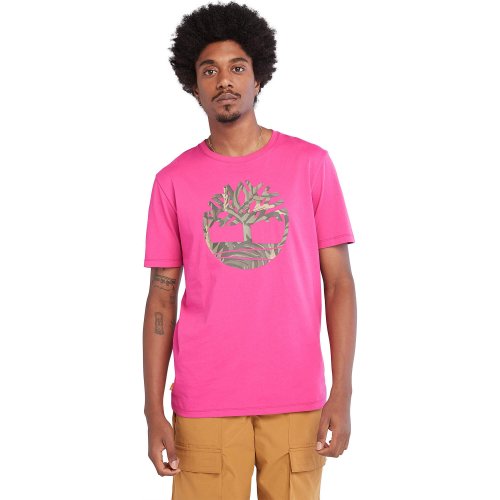Timberland SS Tree Logo Camo Tee - pink
