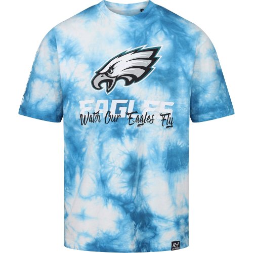 Re:Covered NFL Eagles Fly Blue Tie Dye Relaxed T-Shirt