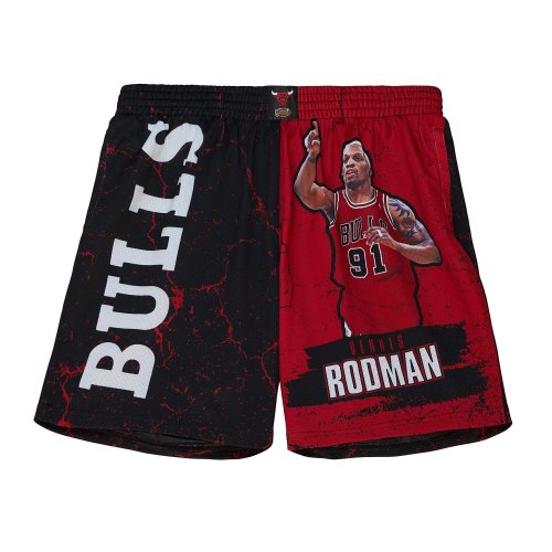 Mitchell & Ness NBA Player Burst Mesh Short Bulls Dennis Rodman Chicago Bulls Dennis Rodman Scarlet