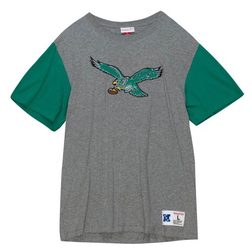 Mitchell & Ness NFL Color blocked S/S Tee PHILADELPHIA EAGLES Grey Heather