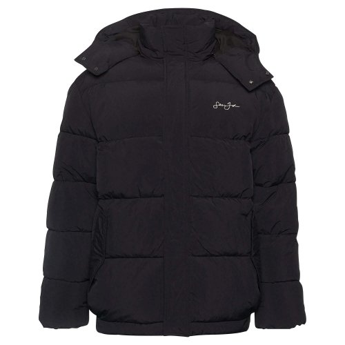 Sean John SJ Script Logo Hooded Puffer Jacket black