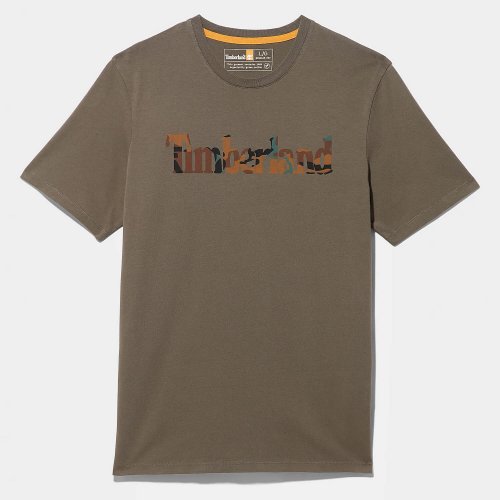 Timberland SS Camo LInear Logo T Grape Leaf