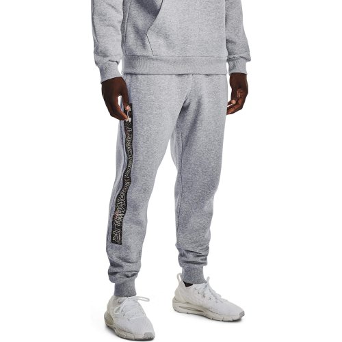 Under Armour Men's UA Rival Fleece Graphic Joggers Mod Gray Light Heather / Black