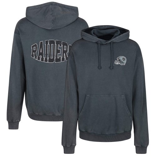 Re:Covered NFL Helmet Chest / College Backprint Hoody Las Vegas Raiders Washed Black