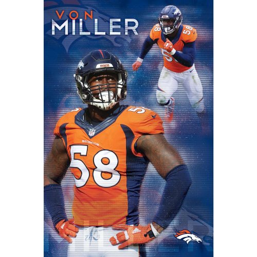 Plagát NFL Poster Denver Broncos Von Miller
