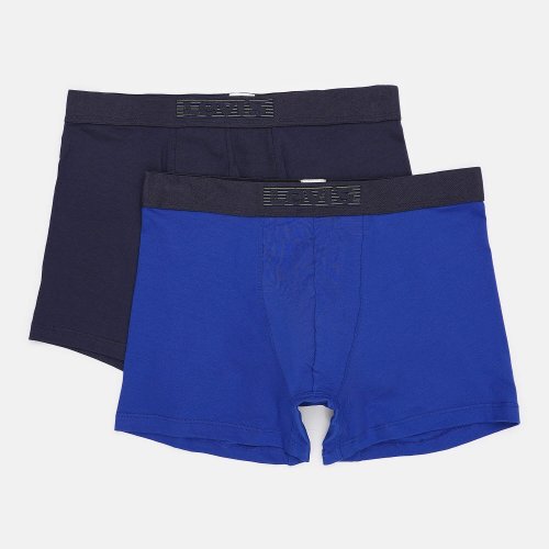 Levis Men Striped Wb Logo Boxer Brief 2P Blue Combo