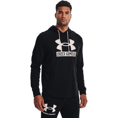 Under Armour Men's UA Rival Terry Logo Hoodie Black / Onyx White