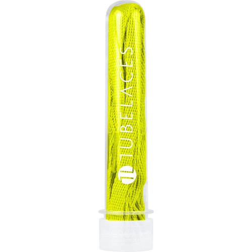 Tubelaces White Flat neonyellow 120cm