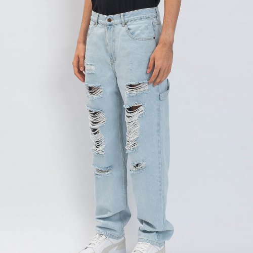 Karl Kani KK Retro Baggy Workwear Heavy Distressed Denim bleached blue