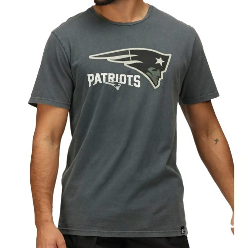 Tričko RE:COVERED x NFL New England Patriots Gray Logo šedé