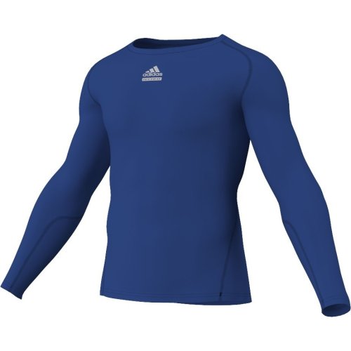 Adidas Mens Logo Techfit Long Sleeve Tops Royal