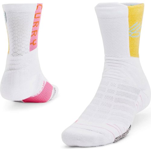 Under Armour Curry Playmaker Crew Socks White / Lemonade