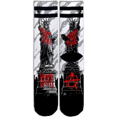 American Socks Freedom is a lie - Mid High Black