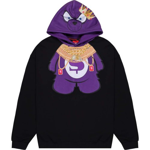 Mikina Sprayground Many Chains Bear Over Hoodie Black