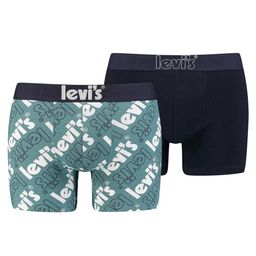 Levis Men Poster Logo Aop Boxer Brief 2P Blue Combo