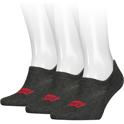 Levis Footie High Rise Batwing Logo (3-Pack) Anthracite Melange / Black