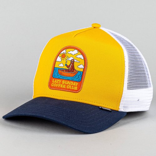 Šiltovka so sieťkou DJINN'S Trucker Cap HFT Sunday Sloth Mustard/Navy